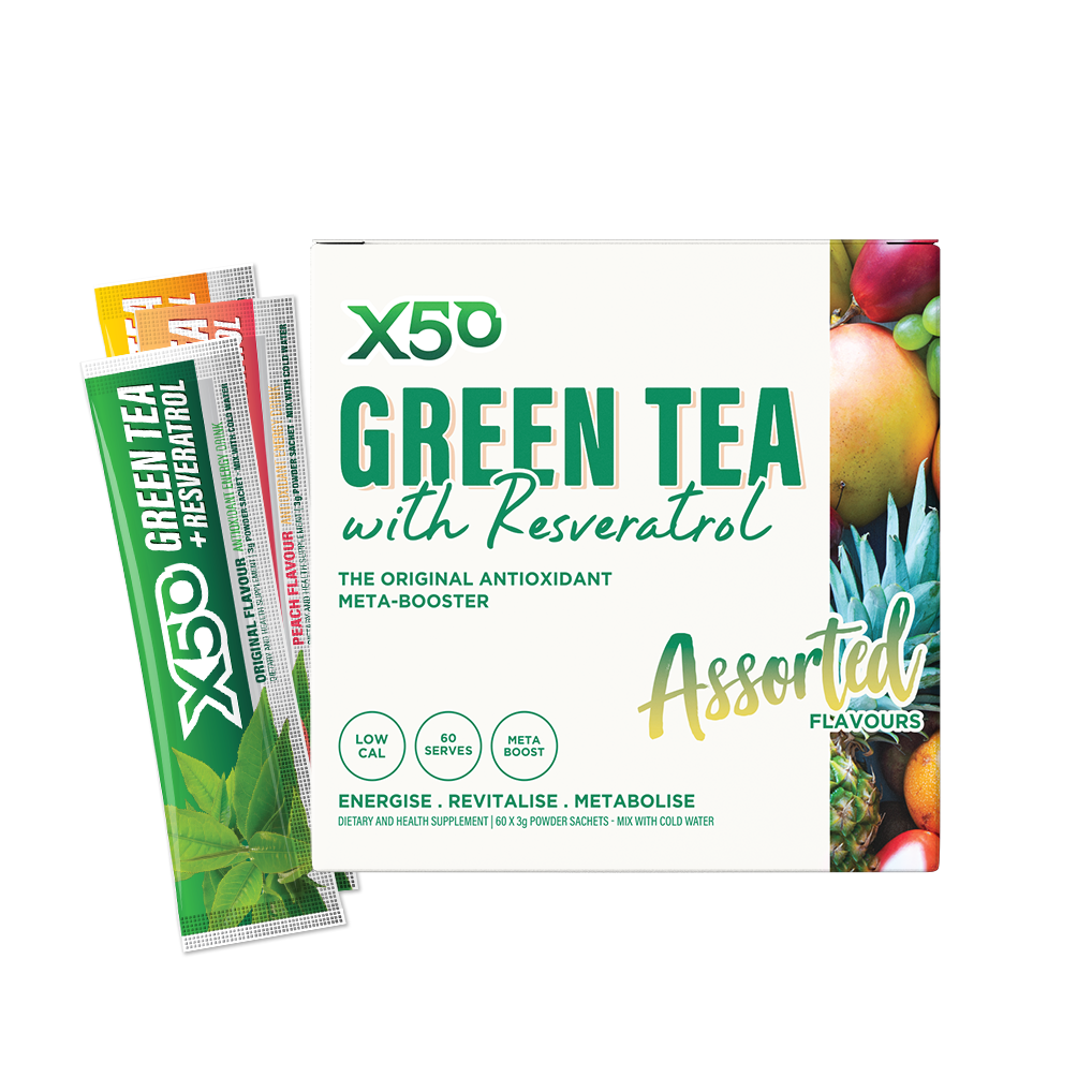 X50 Green Tea + Resveratrol 60 Servings Stacked Supps
