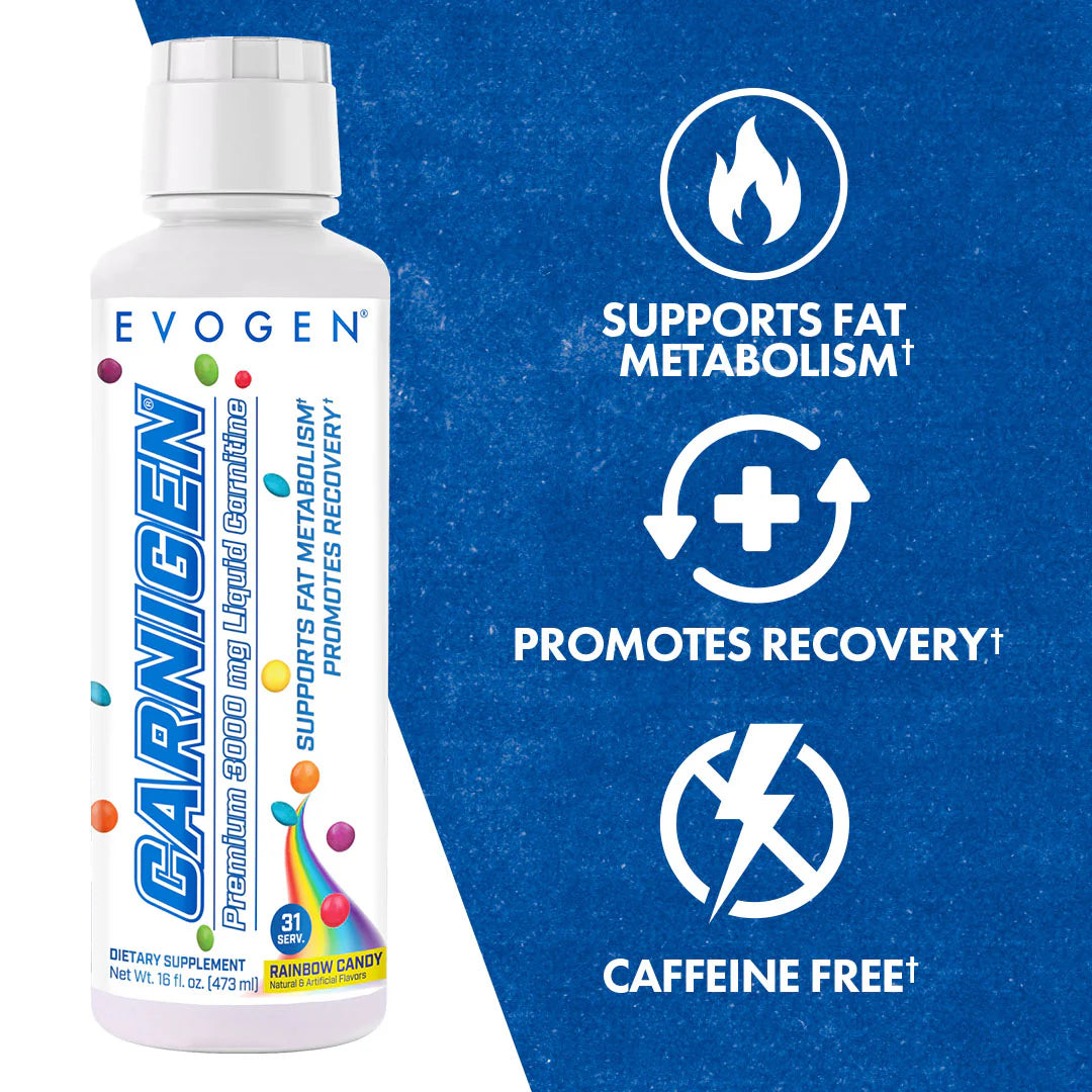 Evogen Carnigen Premium Liquid Carnitine Stacked Supps Evogen Carnigen Premium Liquid Carnitine Stacked Supps