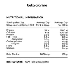 100% PURE BETA ALANINE BY SWITCH NUTRITION 400G
