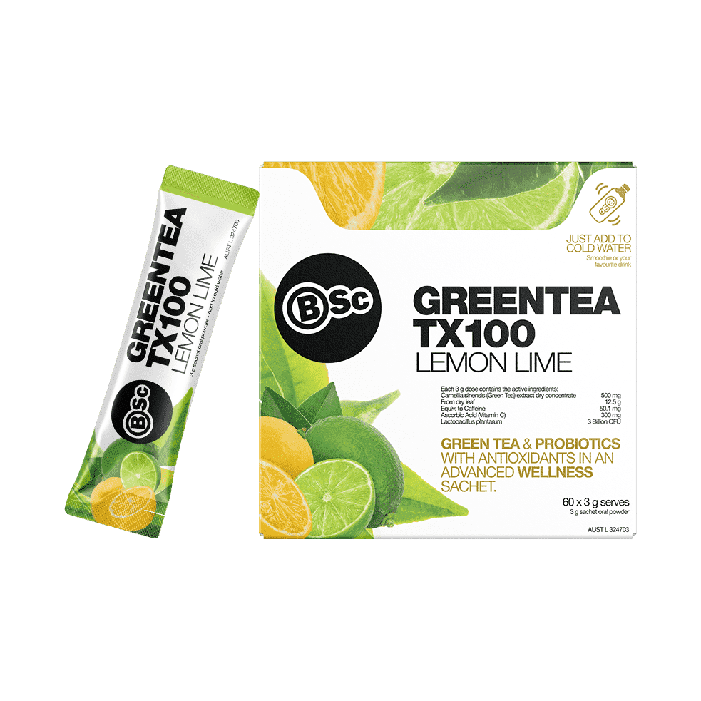 BSC Green tea TX100 Single Serve Sachets - Stacked Supps