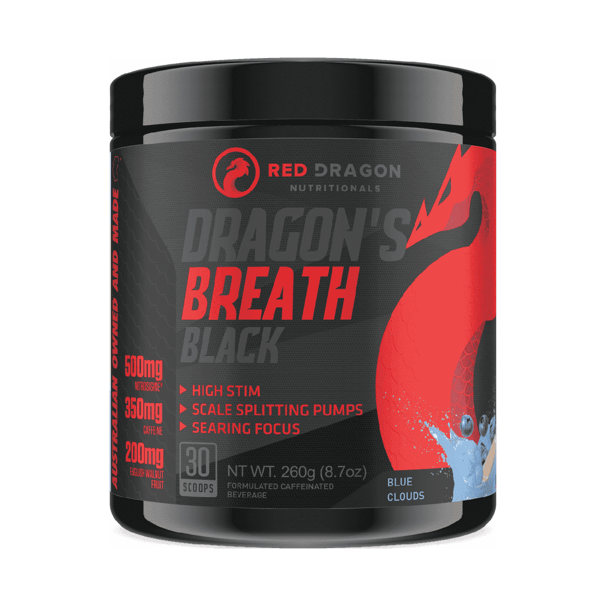 Dragons Breath Black Pre-Workout by Red Dragon Nutritionals - Stacked Supps